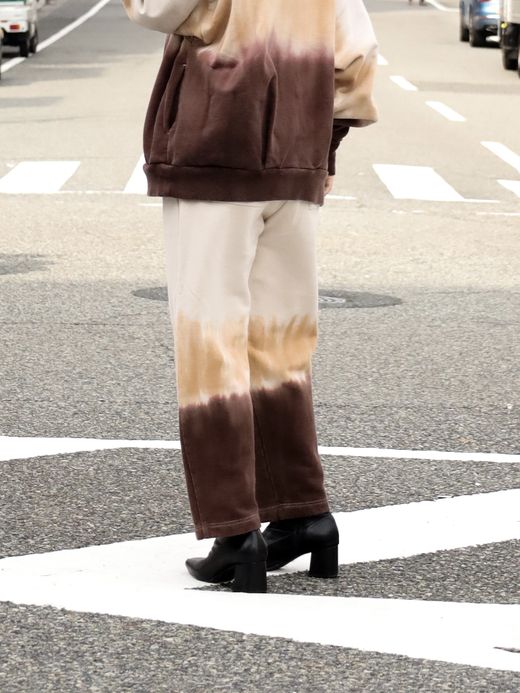 AMBERGLEAM TIE DYE PILE PANTS / Coffee