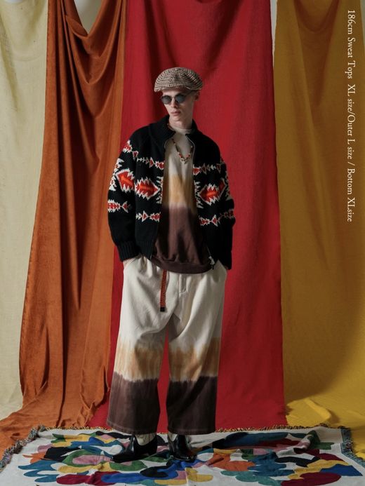 AMBERGLEAM TIE DYE PILE PANTS / Coffee