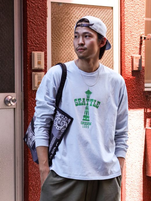 ANACHRONORM SPACE NEEDLE DAMAGED L/S T-S / Sax