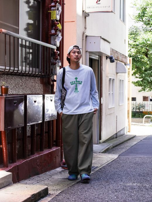 ANACHRONORM SPACE NEEDLE DAMAGED L/S T-S / Sax