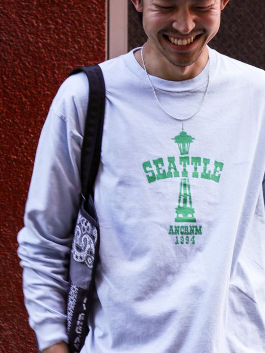 ANACHRONORM SPACE NEEDLE DAMAGED L/S T-S / Sax