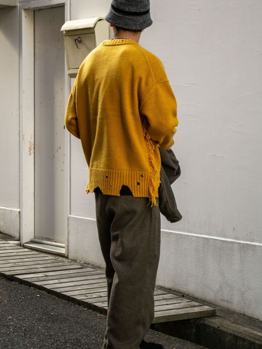 VOO FRINGE CREW DAMAGED / Mustard