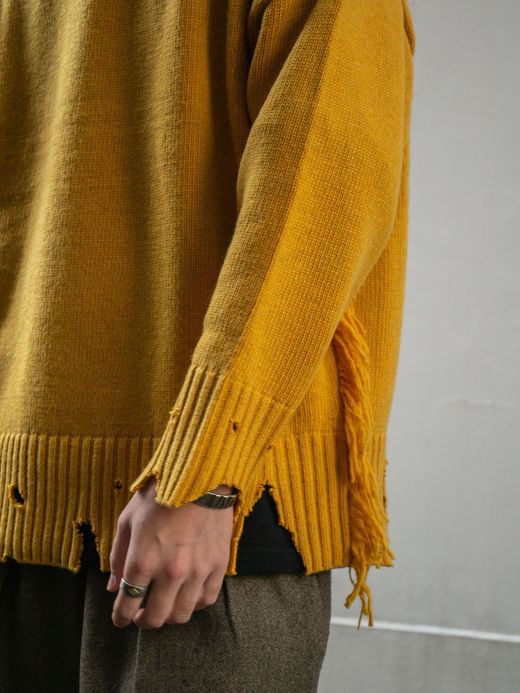 VOO FRINGE CREW DAMAGED / Mustard