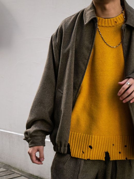VOO FRINGE CREW DAMAGED / Mustard