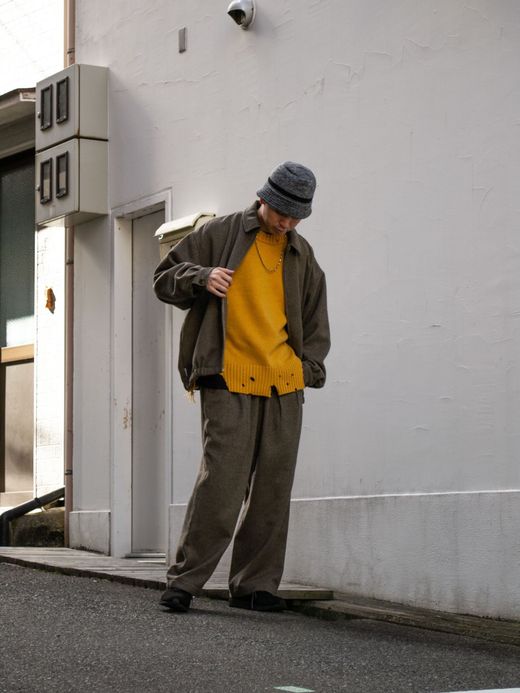 VOO FRINGE CREW DAMAGED / Mustard