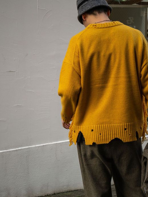 VOO FRINGE CREW DAMAGED / Mustard