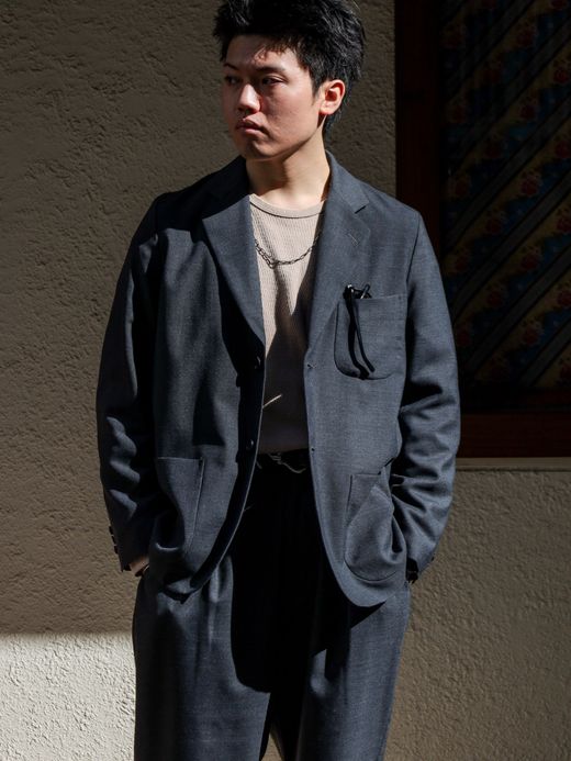 ANACHRONORM SUMMER WOOL TAILORED JACKET / Charcoal