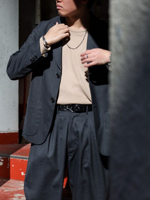 ANACHRONORM SUMMER WOOL TAILORED JACKET / Charcoal
