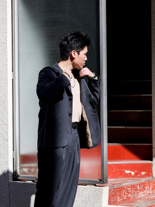 ANACHRONORM SUMMER WOOL TAILORED JACKET / Charcoal