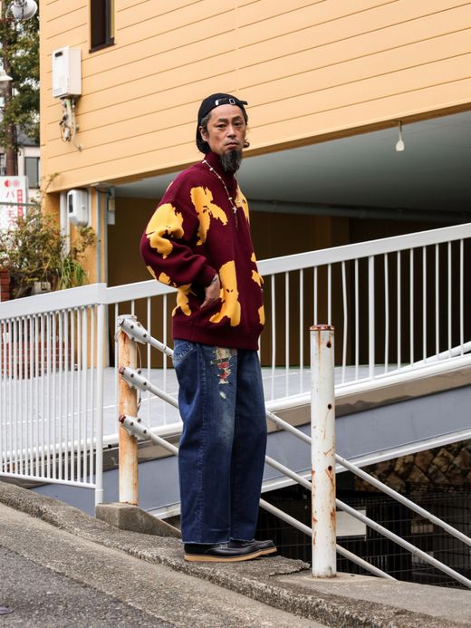 AMBERGLEAM BICOLOR HALF ZIP SWEATER / Malberry