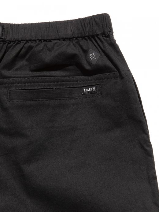 ROARK REVIVAL TRAVEL PANTS 2.0 LINEN LIKE ST - RELAX TAPERED FIT / Black