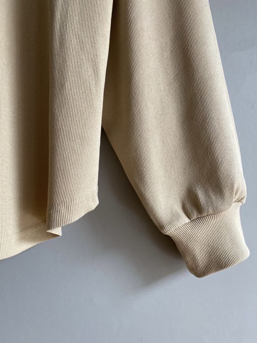 AMBERGLEAM RIB CUT TURTLE NECK / Natural