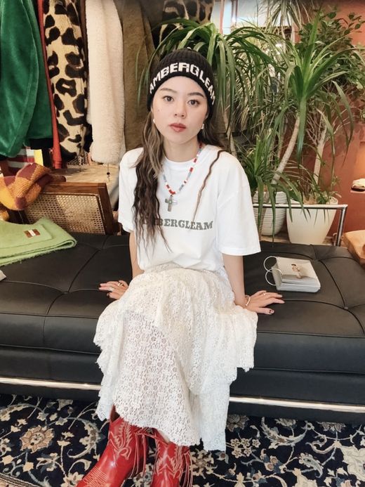 AMBERGLEAM COTTON LOGO T-SHIRTS / White