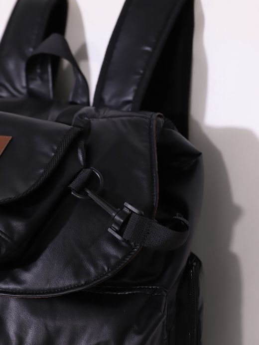 AMBERGLEAM LEATHER TRAVELER'S BACKPACK / Gross black