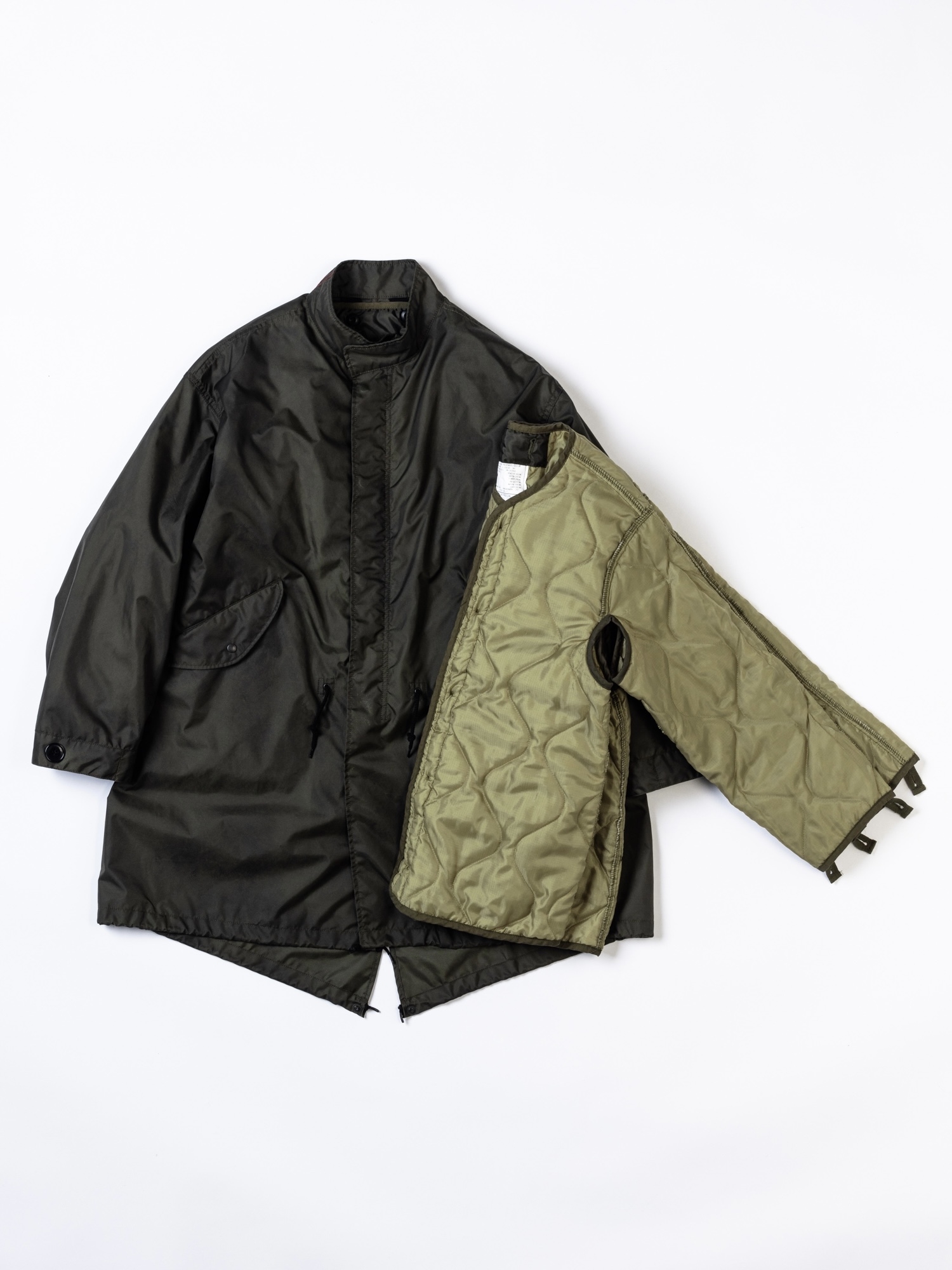 ANACHRONORM DIRTPAINT NYLON MODS COAT / Olive | FLATBUSH