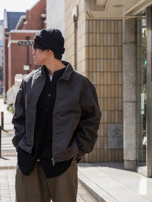 Audience 6オンス オックスフォード バンドカラー L/S ボクシーシャツ / Black