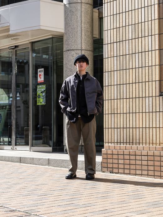 Audience 6オンス オックスフォード バンドカラー L/S ボクシーシャツ / Black