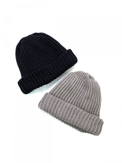 ROTOTO CHUNKY COTTON SHORT BEANIE / 2colors