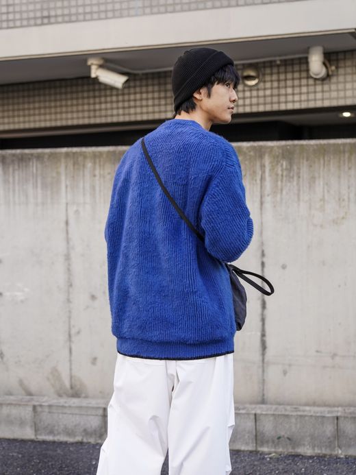 organicsta ORGANIC COTTON LINKING MOHAIR KNIT / O.Blue