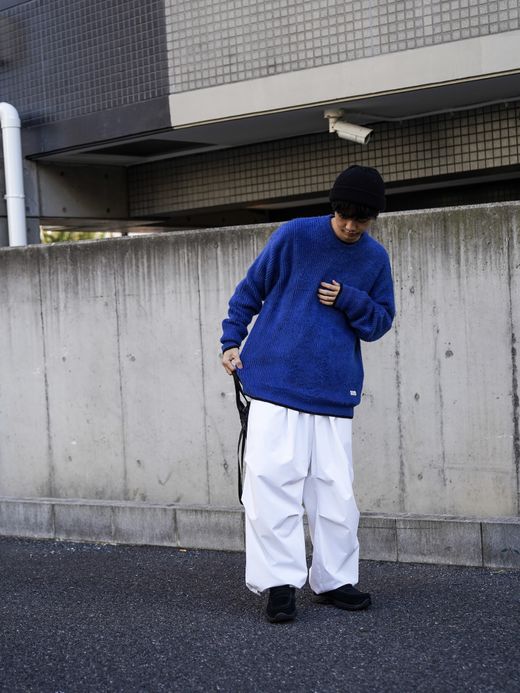 organicsta ORGANIC COTTON LINKING MOHAIR KNIT / O.Blue