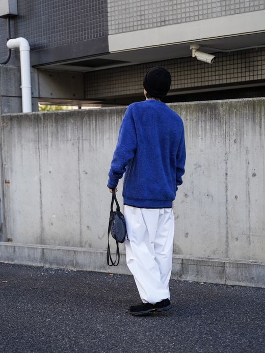 organicsta ORGANIC COTTON LINKING MOHAIR KNIT / O.Blue