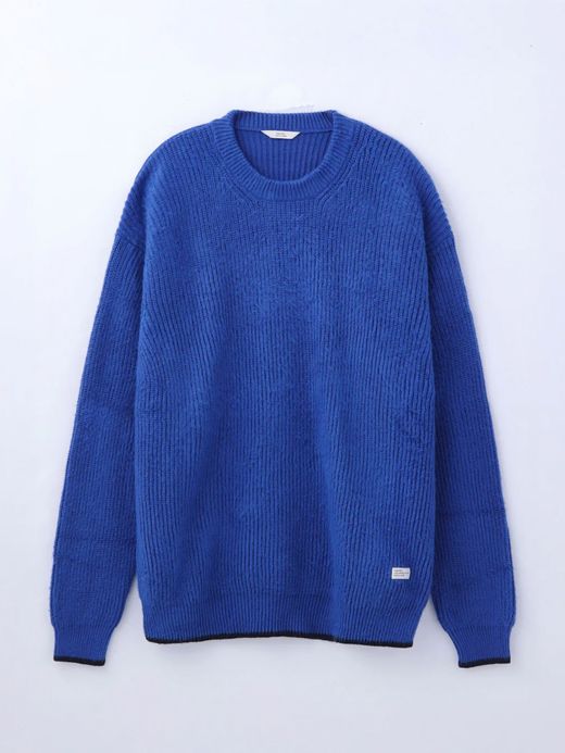 organicsta ORGANIC COTTON LINKING MOHAIR KNIT / O.Blue