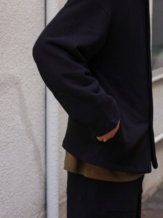 organicsta 9.4oz ORGANIC COTTON SWEAT CARDIGAN / Black