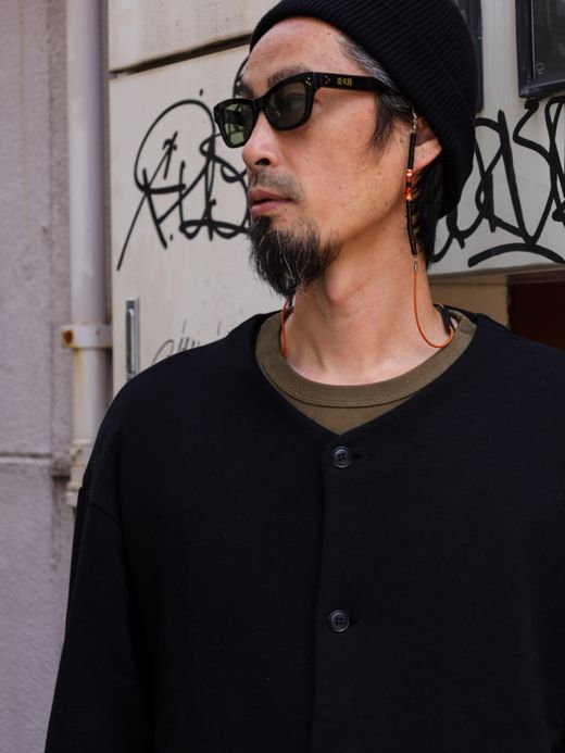 organicsta 9.4oz ORGANIC COTTON SWEAT CARDIGAN / Black