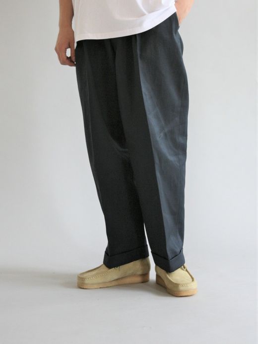 ANACHRONORM COLD MERCE TUCKWIDE TROUSERS / D.navy