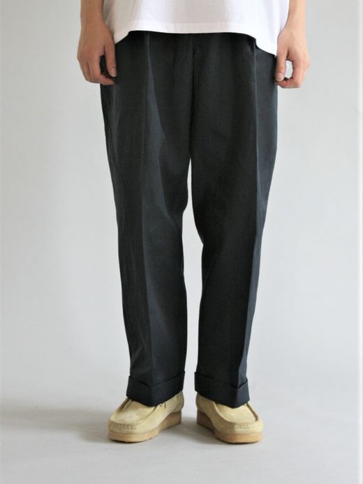 ANACHRONORM COLD MERCE TUCKWIDE TROUSERS / D.navy