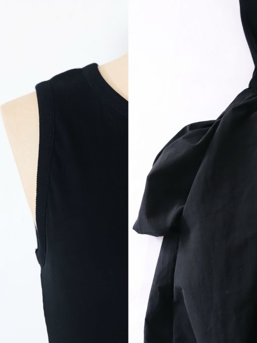 AMBERGLEAM FIT&FLARE MATERIAL DRESS / 2colors