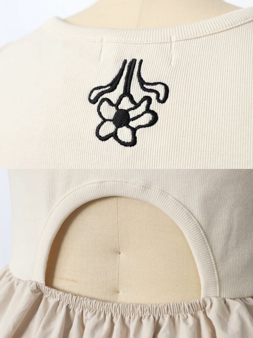 AMBERGLEAM FIT&FLARE MATERIAL DRESS / 2colors