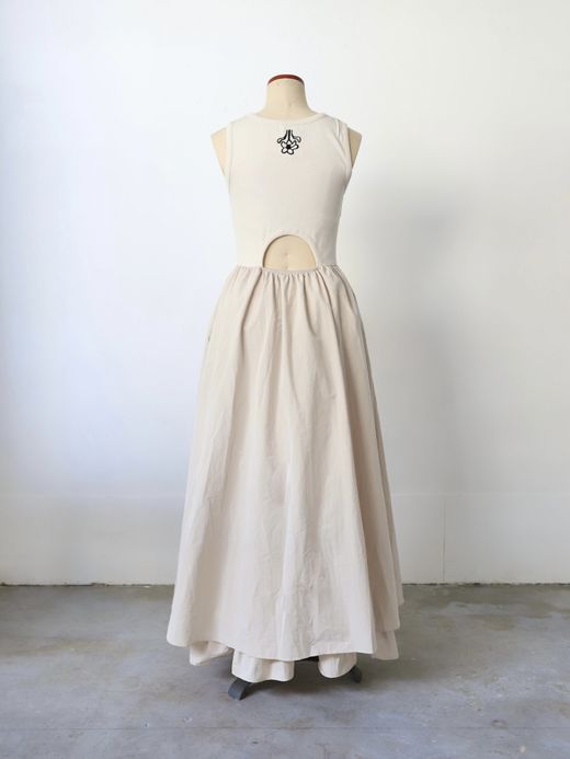 AMBERGLEAM FIT&FLARE MATERIAL DRESS / 2colors