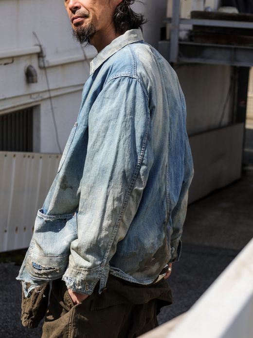 ANACHRONORM DAMAGED LIGHToz BM DENIM COVERALL / Indigo