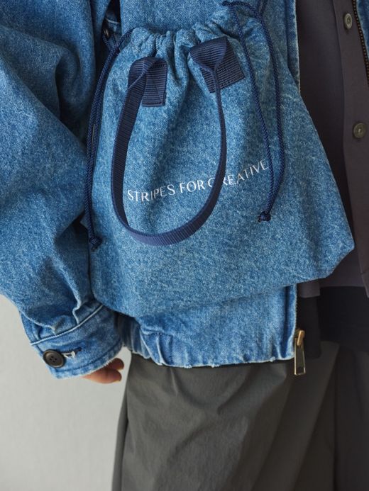 S.F.C SFC SMALL SHOULDER DENIM BAG / Washed Blue-Navy