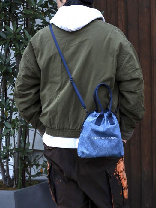 S.F.C SFC SMALL SHOULDER DENIM BAG / Washed Blue-Navy