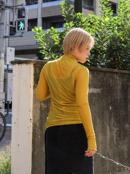 AMBERGLEAM ESPANDY YARN SHEER TOPS / Amber