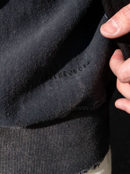 ANACHRONORM AGING BLACK SULFUR DYEING REVERSE WEAVE CREW NECK SWEAT / Black