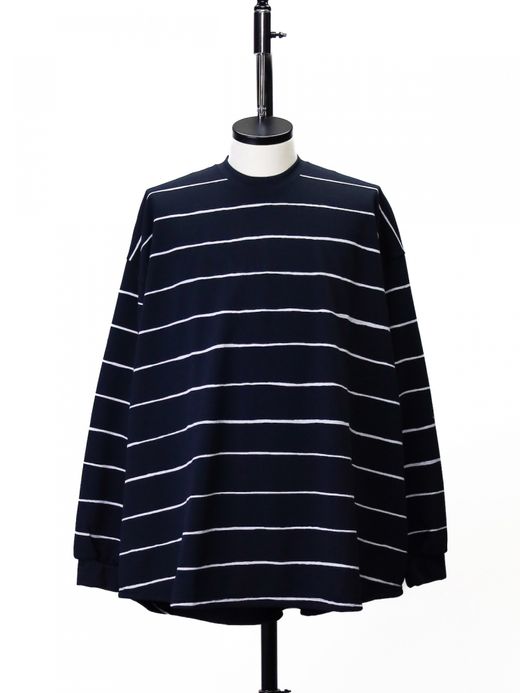 S.F.C SUPER BIG WIDE SIDE STRIPE TECH LS TEE / Navy-white