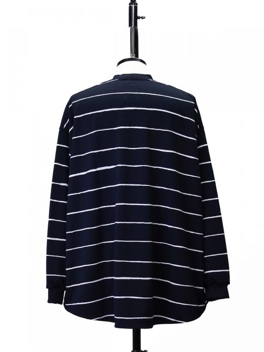 S.F.C SUPER BIG WIDE SIDE STRIPE TECH LS TEE / Navy-white