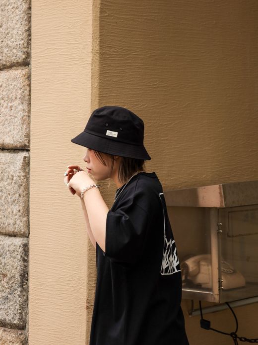 organicsta ORGANIC COTTON TWILL BUCKET HAT / Black