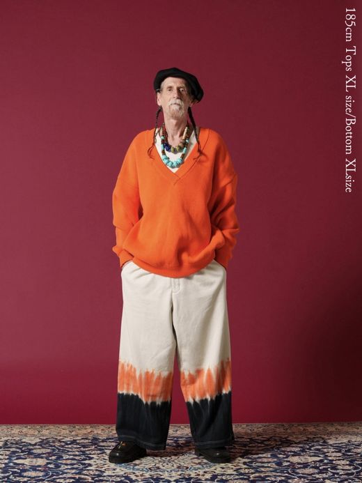 AMBERGLEAM TIE DYE PILE PANTS / Orange