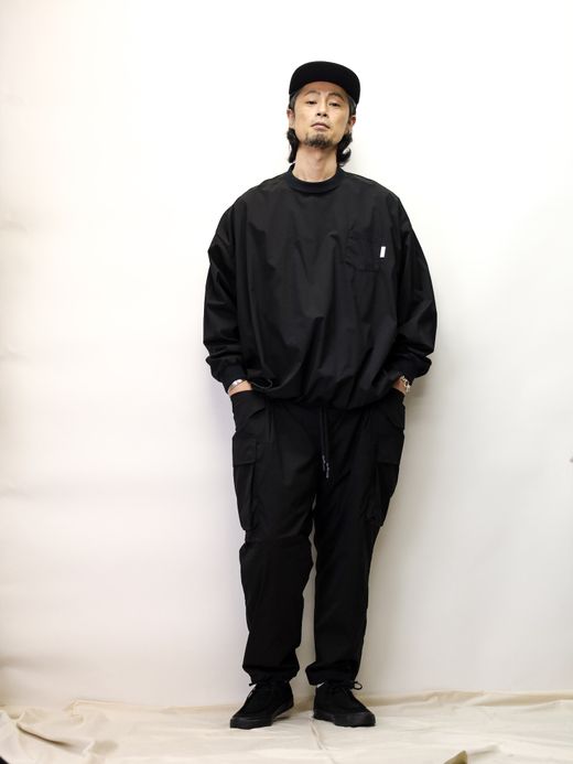 S.F.C BIG NYLON LS TEE / Black
