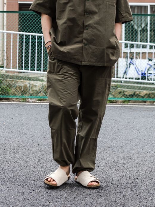organicsta ORGANIC COTTON TYPEWRITER FATIGUE EASY PANTS / Olive