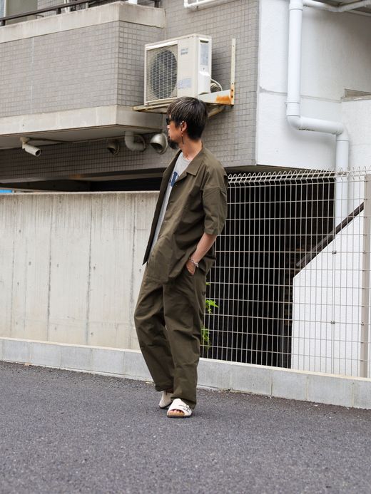 organicsta ORGANIC COTTON TYPEWRITER FATIGUE EASY PANTS / Olive