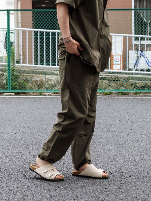 organicsta ORGANIC COTTON TYPEWRITER FATIGUE EASY PANTS / Olive