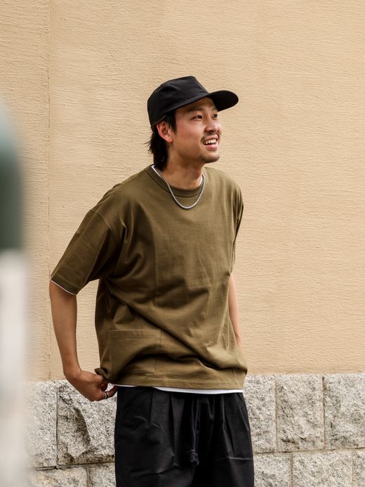 organicsta 7.3oz ORGANIC HEAVY COTTON SHORT SLEEVE POCKET TEE / Olive