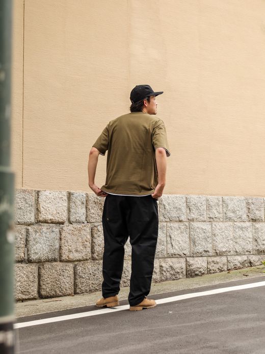 organicsta 7.3oz ORGANIC HEAVY COTTON SHORT SLEEVE POCKET TEE / Olive
