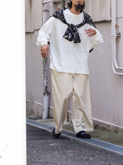 Audience 丹後 レーヨンライク ビーチファイユ リーフ L/S シャツ / Black