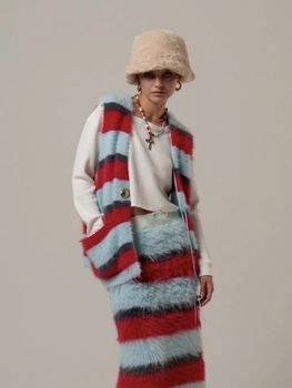 FEATHER KNIT GILE / Multi border